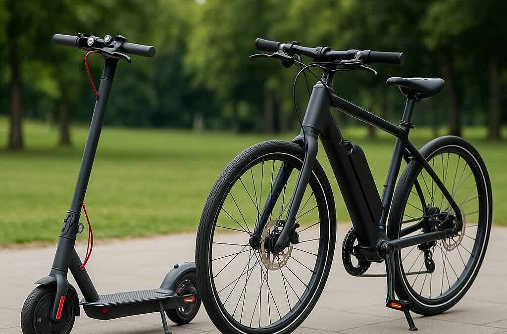 Sammenligning el-løbehjul og elcykler